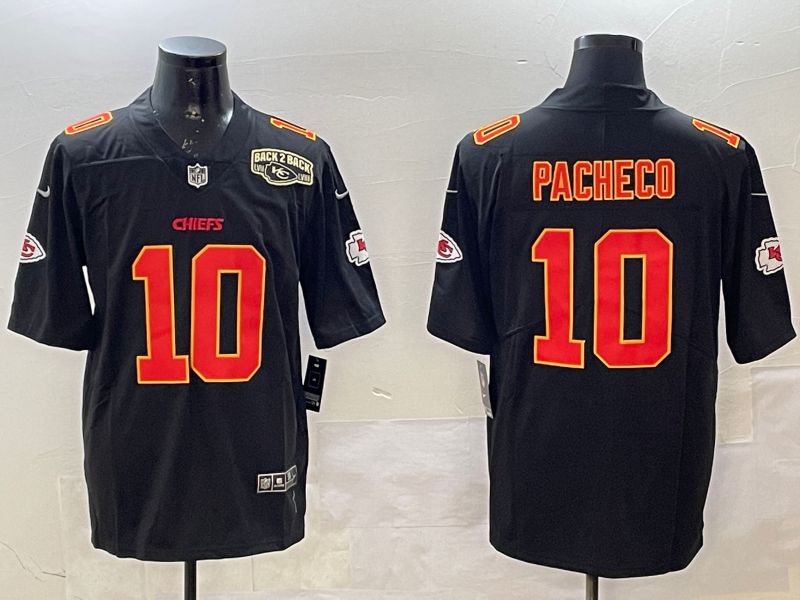 Men Kansas City Chiefs #10 Pacheco Black 2025 Nike Vapor Limited NFL Jersey style 2095->kansas city chiefs->NFL Jersey